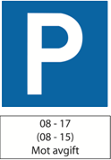 Skilt parkering mot avgift